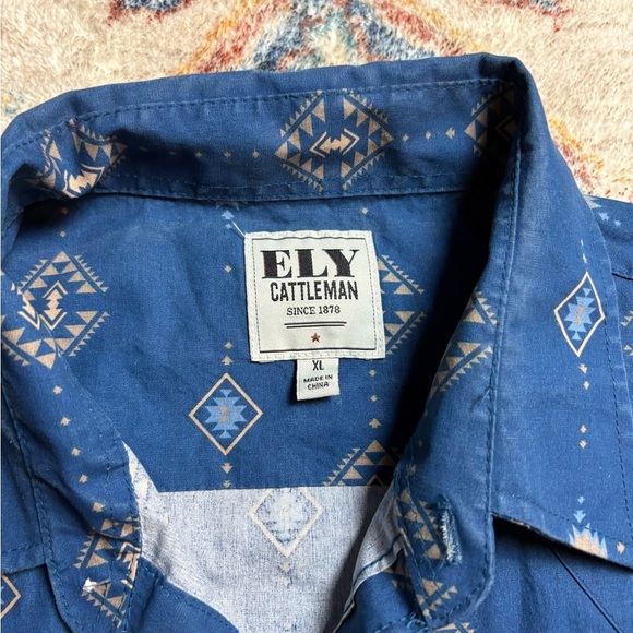 Ely Cattleman Aztec Pearl Snap Shirt Size XL - Picture 3 of 4